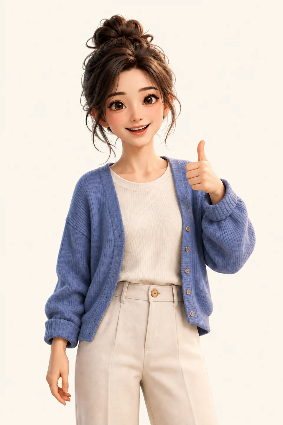 Echo smiles brightly and gives a thumbs-up to encourage your next English conversation.